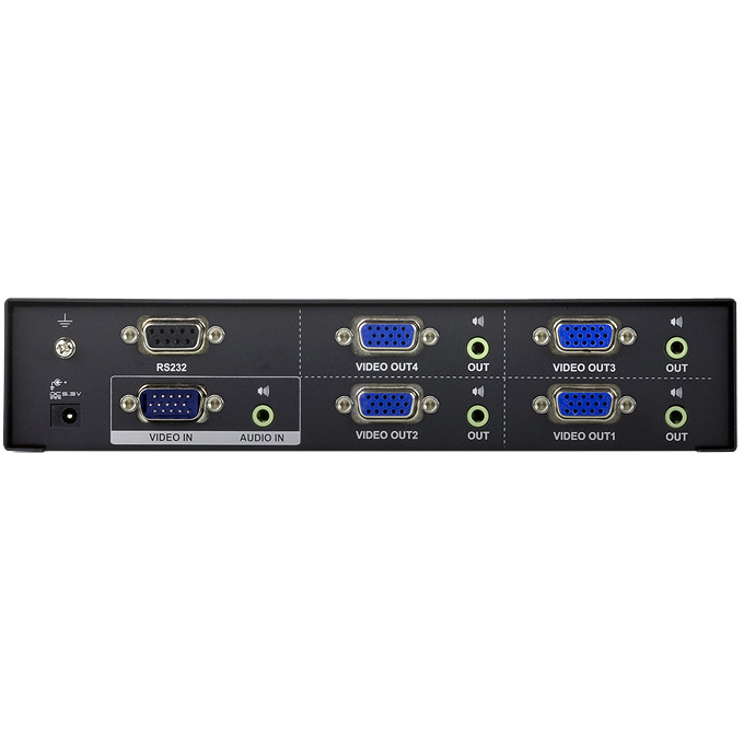 4ポート VGA・オーディオ分配器