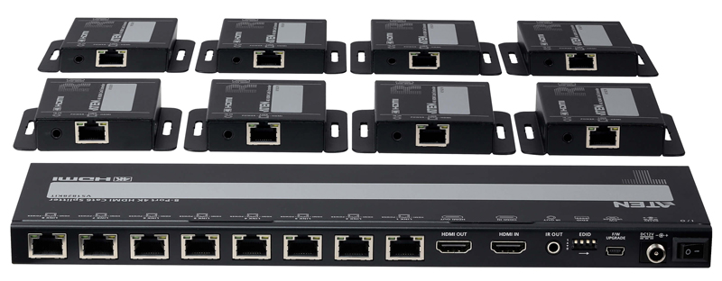 8 Port 4K HDMI 分配延長器セット