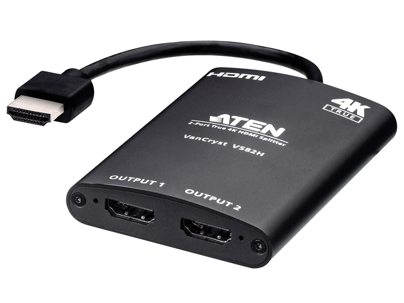 2ポート HDMI分配器（4K60p対応、自動ダウンスケーリング機能搭載）