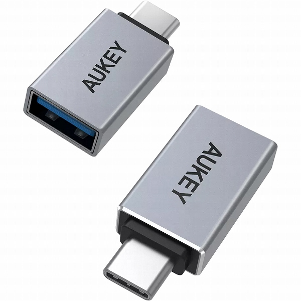 USB変換アダプター Unity Series USB3.0 [Type-A to C] 2個セット アルミ素材 グレー