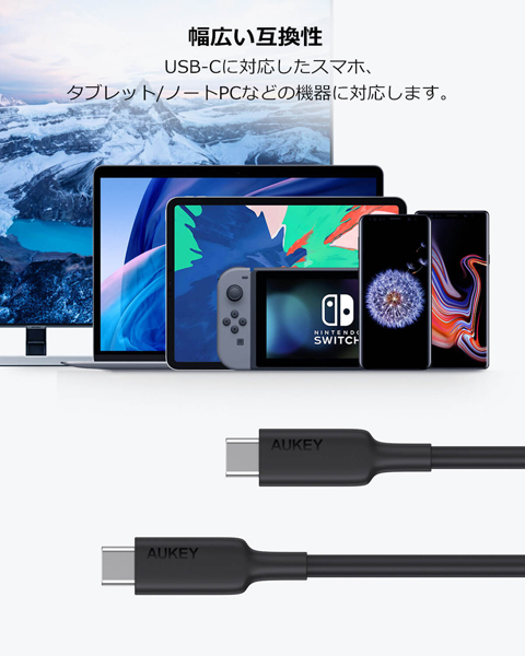 USBケーブル Impulse PD USB-C 3.1 [Type-C to Type-C] 1m ブラック