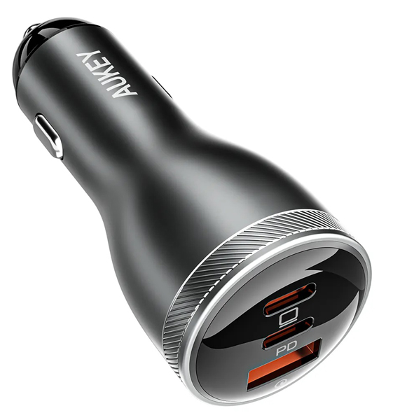 カーチャージャー Rapide Mix 65W QC/PD対応 [USB-A 1ポート/USB-C 2ポート] ダークグレー