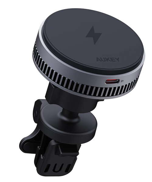 カーマウント型ワイヤレス充電器 MagSafe対応 Qi2 MagFusion Dash Pro 冷却機能搭載 15W グレー