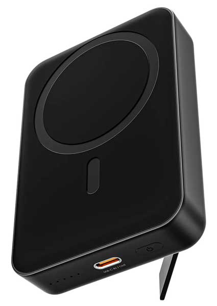 モバイルバッテリー MagLink 10000mAh マグネット式ワイヤレス充電機能 PD20W対応 折りたたみスタンド [USB-C 1ポート]出力 [USB-C 1ポート]入力 ブラック