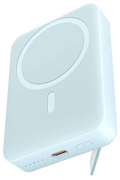 モバイルバッテリー MagLink 10000mAh マグネット式ワイヤレス充電機能 PD20W対応 折りたたみスタンド [USB-C 1ポート]出力 [USB-C 1ポート]入力 ブルー