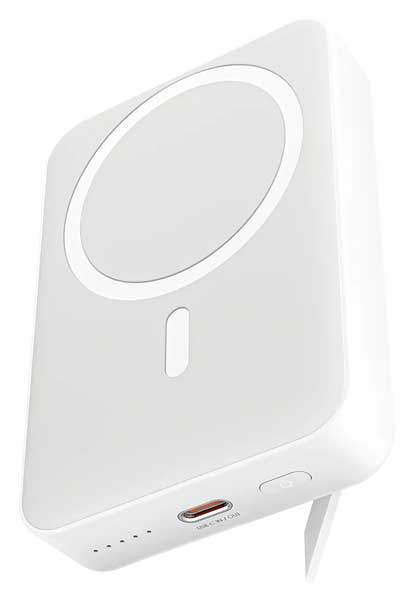 モバイルバッテリー MagLink 10000mAh マグネット式ワイヤレス充電機能 PD20W対応 折りたたみスタンド [USB-C 1ポート]出力 [USB-C 1ポート]入力 ホワイト