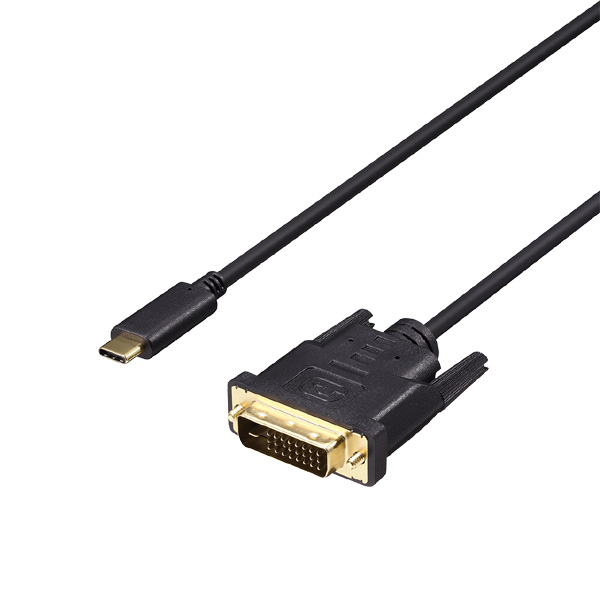 ディスプレイ変換ケーブル USB Type-C - DVI 1m ブラック