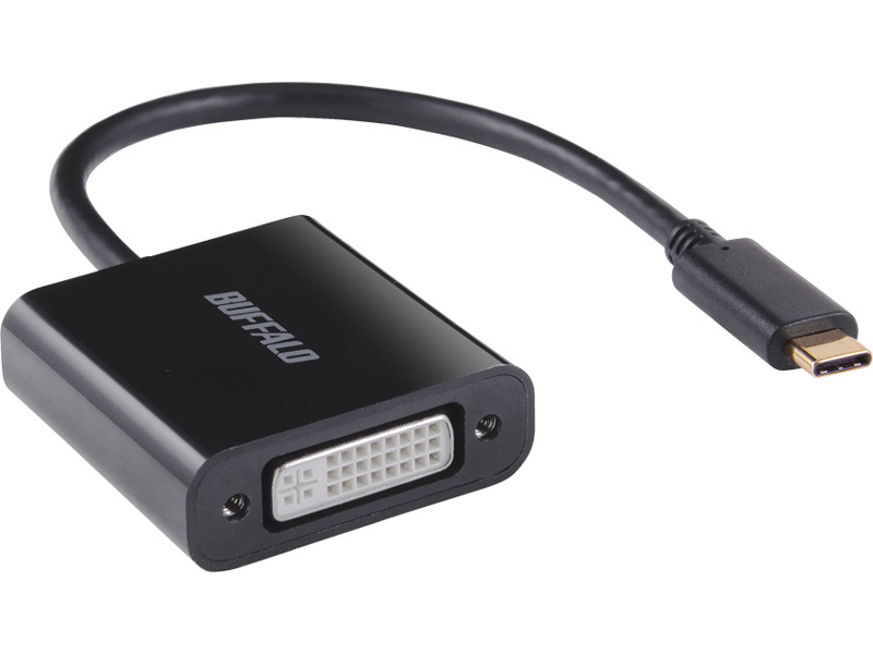 ディスプレイ変換アダプタ USB Type-C - DVI ブラック