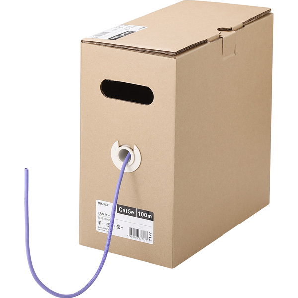 Cat5e LANケーブル 100m 単線 パープル