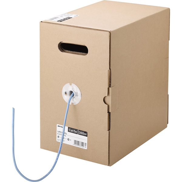 Cat5e LANケーブル 300m 単線 ブルー