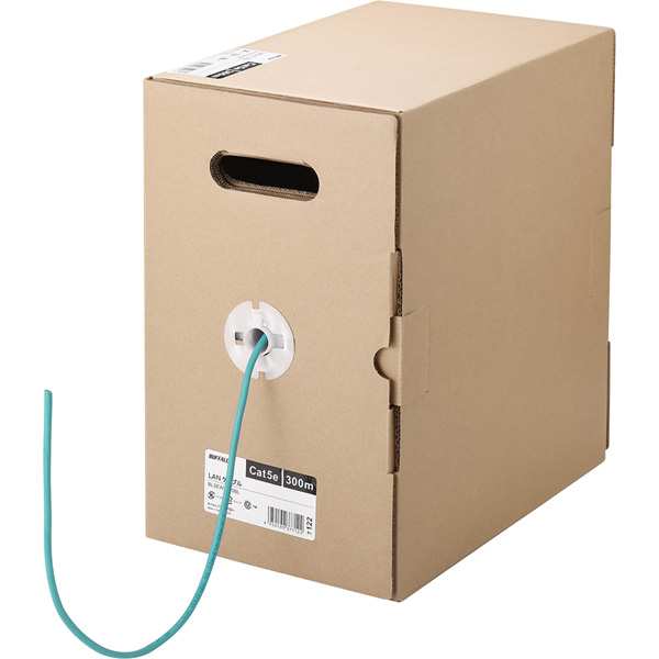 Cat5e LANケーブル 300m 単線 グリーン