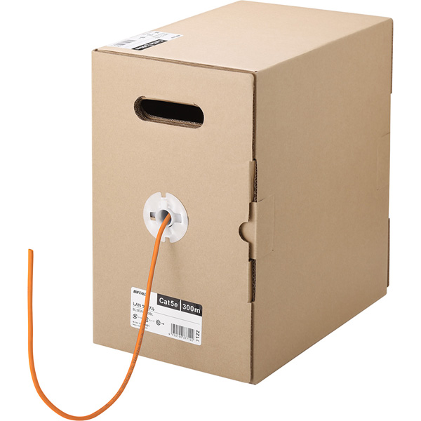Cat5e LANケーブル 300m 単線 オレンジ