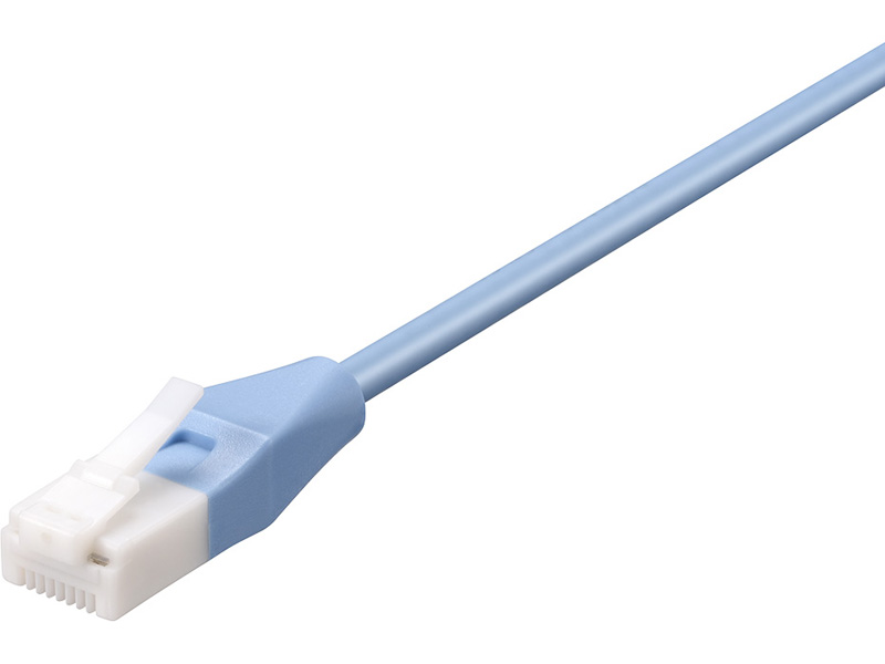 ツメ折れないCat6 LANケーブル やわらか 2m ブルー