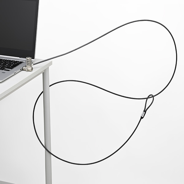 4桁ダイヤル錠+ワイヤー付