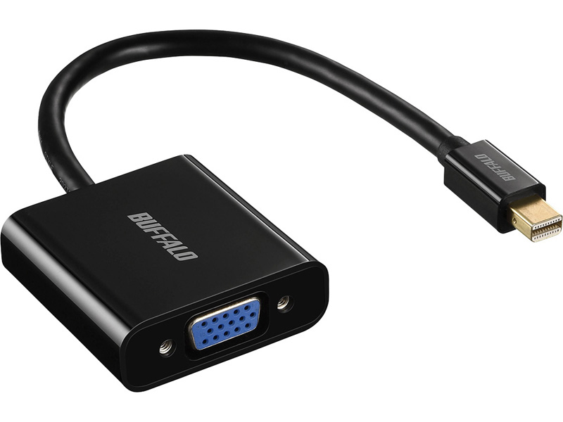 Mini DisplayPort/Thunderbolt-VGA変換アダプタ ブラック