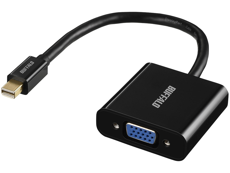 Mini DisplayPort/Thunderbolt-VGA変換アダプタ ブラック