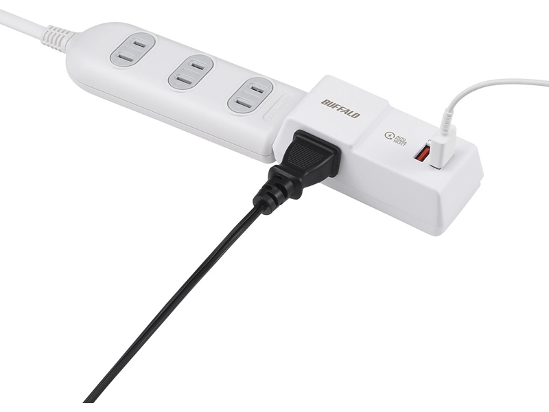 コンセント付きAC充電器 USB×2 2.4A ホワイト