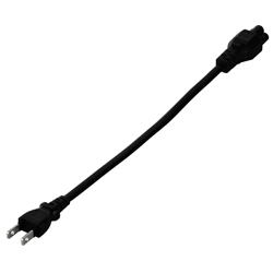 電源ケーブル DELL/HP用 3ピンソケット（メス）⇔2ピンプラグ（オス） 0.2m ブラック