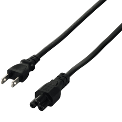 電源ケーブル DELL/HP用 3ピンソケット（メス）⇔2ピンプラグ（オス） 2.0m ブラック