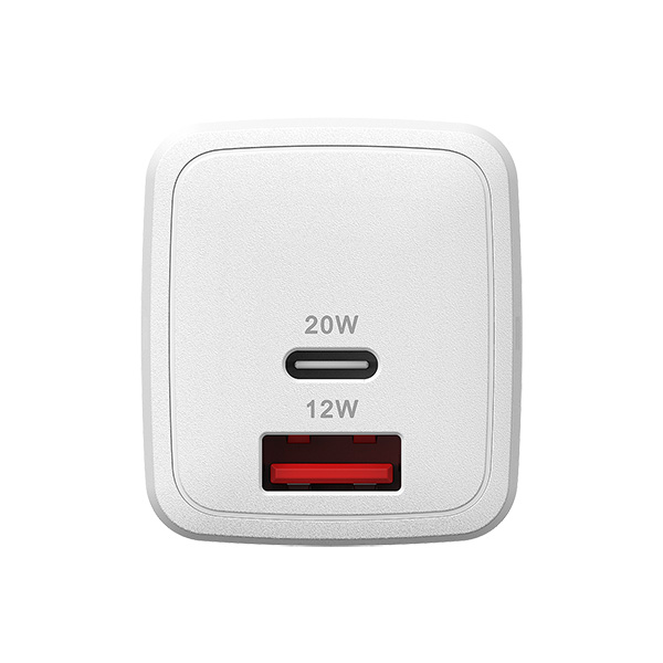 PD20W対応AC充電器 USB Type-C×1/A×1 2ポート ホワイト