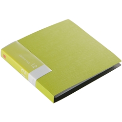 CD&DVDファイルケース ブックタイプ 12枚収納 グリーン