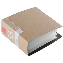 CD&DVDファイルケース ブックタイプ 36枚収納 ベージュ