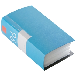 CD&DVDファイルケース ブックタイプ 96枚収納 ブルー