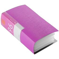 CD&DVDファイルケース ブックタイプ 96枚収納 ピンク