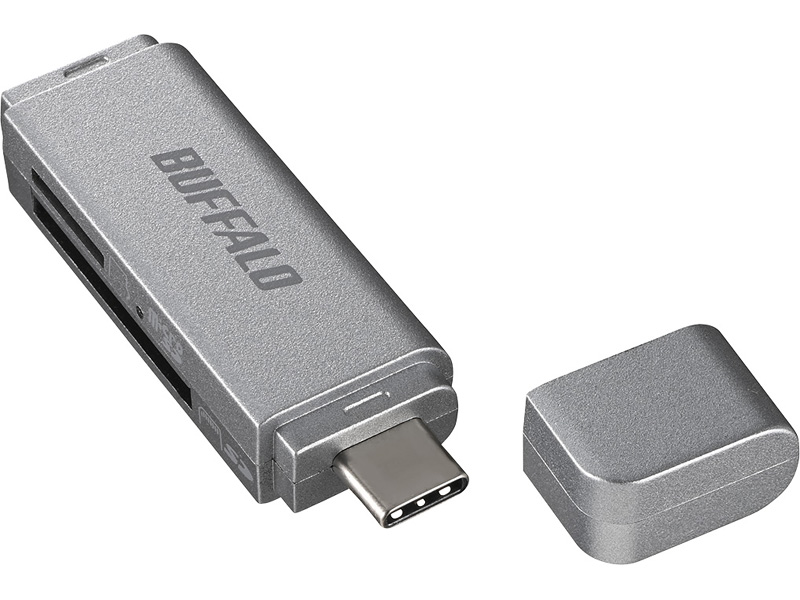 USB3.0 Type-C接続 カードリーダー SD用直挿し シルバー