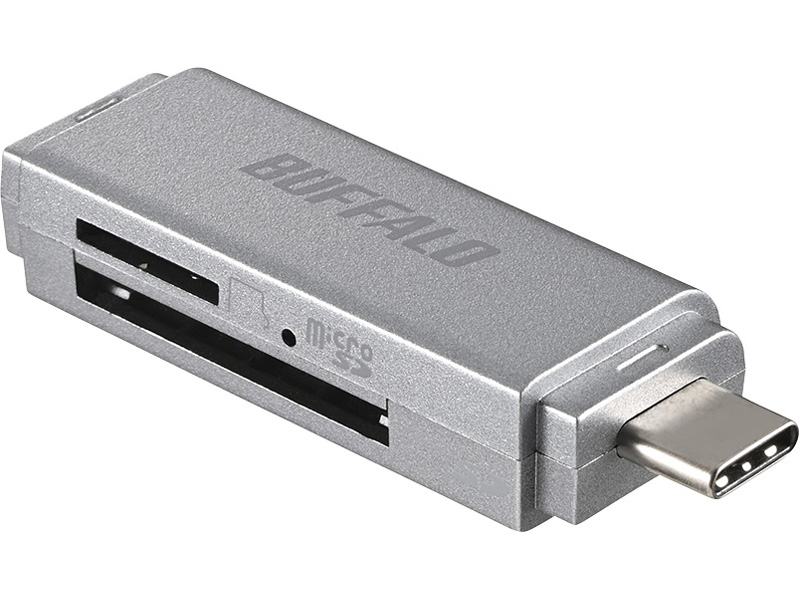 USB3.0 Type-C接続 カードリーダー SD用直挿し シルバー