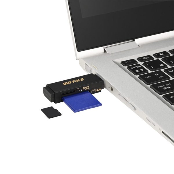 USB3.0 Type-C接続 カードリーダー SD用直挿し シルバー
