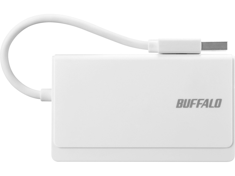 USB2.0 マルチカードリーダー ケーブル収納モデル ホワイト