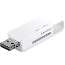 どっちもUSBカードリーダー/ライター どっちもUSBコネクター採用 ホワイト