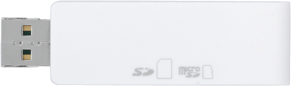 どっちもUSBカードリーダー/ライター どっちもUSBコネクター採用 ホワイト