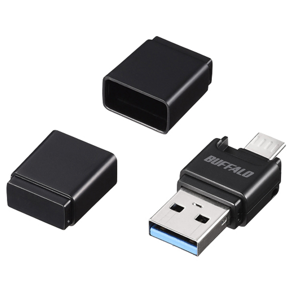 USB3.0 Type-A/microB対応 microSD専用スマホ向けカードリーダー/ライター ブラック