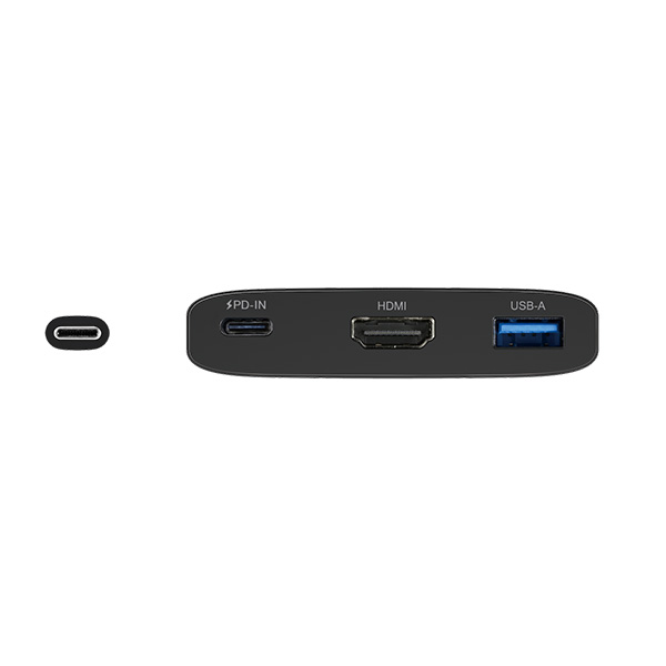 USB-C 3.2 Gen1 バスパワー 3ポートハブ PD対応 ブラック