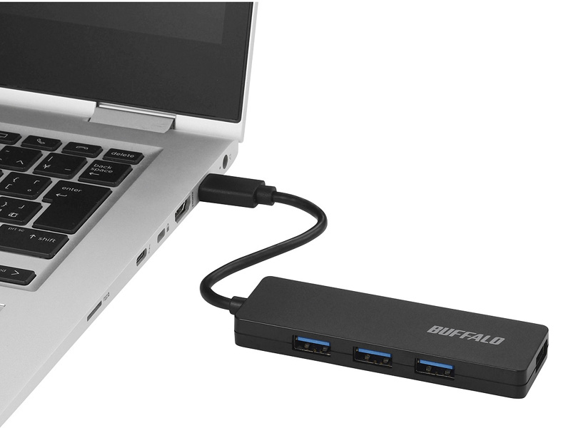 USB3.1（Gen1） Type-C 4ポート バスパワーハブ ブラック