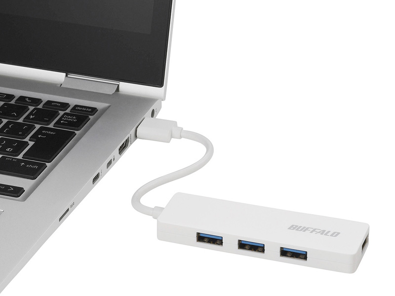 USB3.0 4ポート バスパワーハブ ホワイト