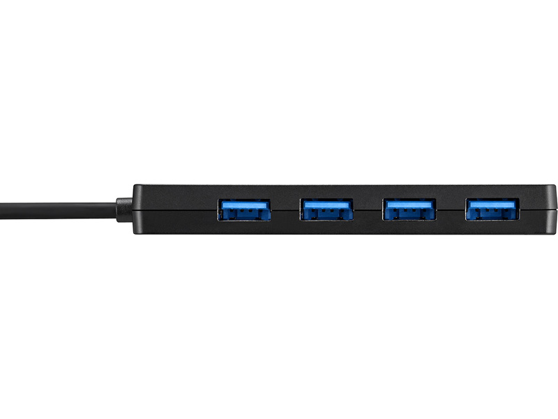 USB3.1(Gen1) Type-C バスパワーハブ 4ポート ケーブル収納 ブラック
