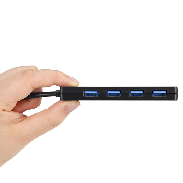 USB3.1(Gen1) Type-C バスパワーハブ 4ポート ケーブル収納 ブラック
