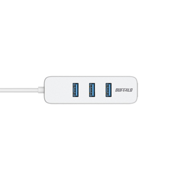 USB-A 3.2 Gen1 バスパワー上挿しハブ 磁石付 ホワイト