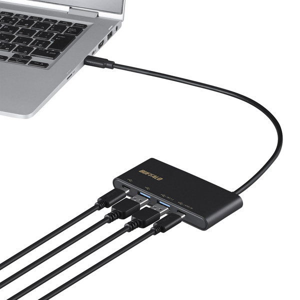 USB 3.2(Gen 2)バスパワー4ポートPD対応ハブ ホワイト