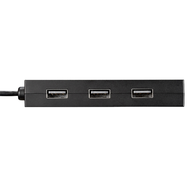 タブレット・スマホ用 USB2.0 4ポートハブ 変換コネクター付き ブラック
