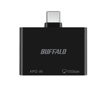 スマホ・タブレット向け USB-C 2ポートハブ PD対応 ブラック