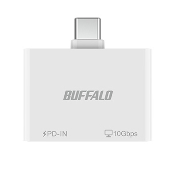 スマホ・タブレット向け USB-C 2ポートハブ PD対応 ホワイト