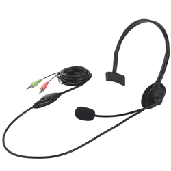 ヘッドセット 片耳ヘッドバンド式 ノイズ低減 ブラック