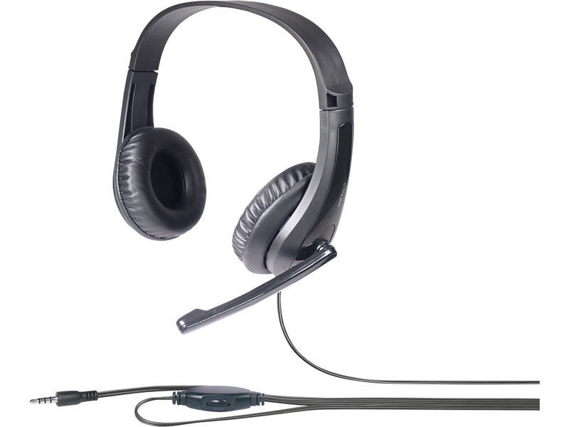 PCヘッドセット 4極接続 抗菌樹脂採用ヘッドバンドタイプ ブラック