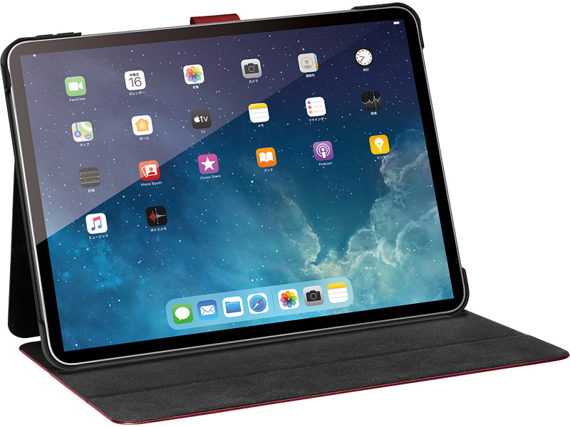 iPad Pro 11インチ用3アングルレザーケース レッド