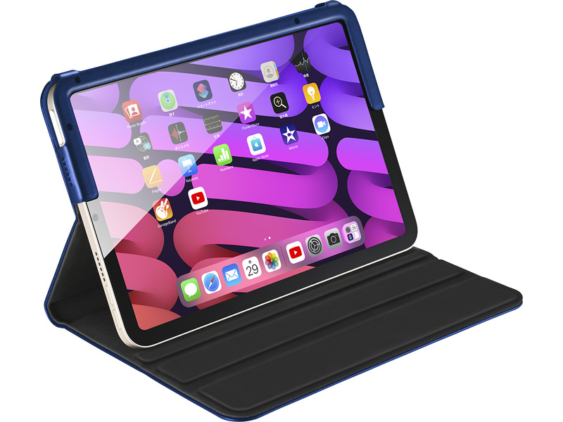 第6世代iPad mini マルチアングルレザーケース ブルー