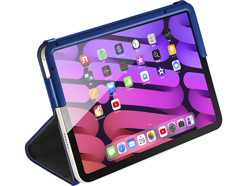 第6世代iPad mini マルチアングルレザーケース ブルー